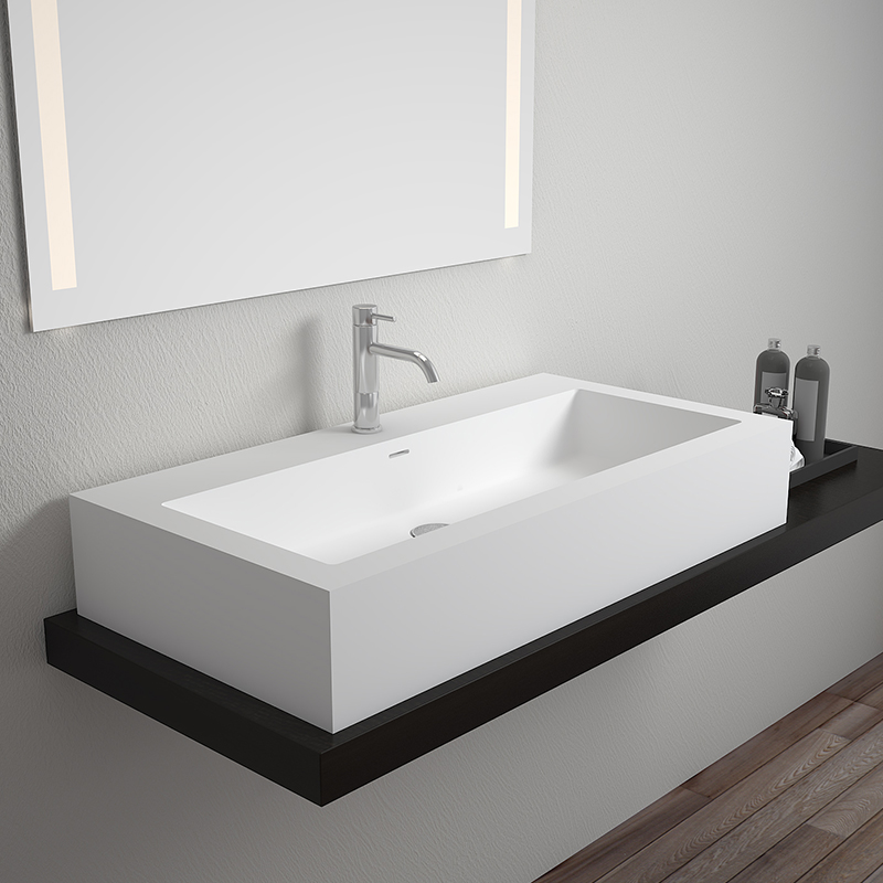 White Solid Surface Countertop Manufacturers Cast For Bathroom