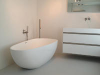 Oval design color optional luxury solid surface bathtub BS-8608