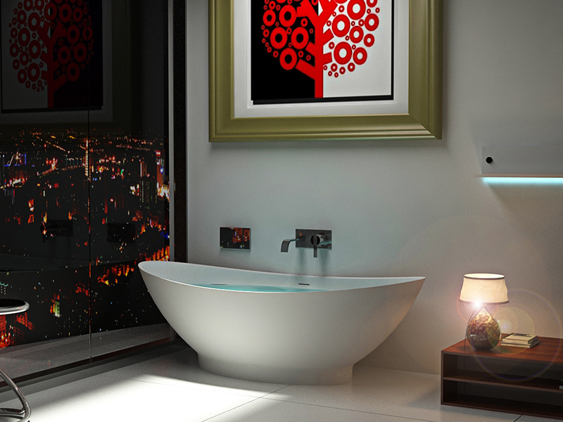 Special Shape artificial freestanding solid surface acrylic resin bathtub BS-8609
