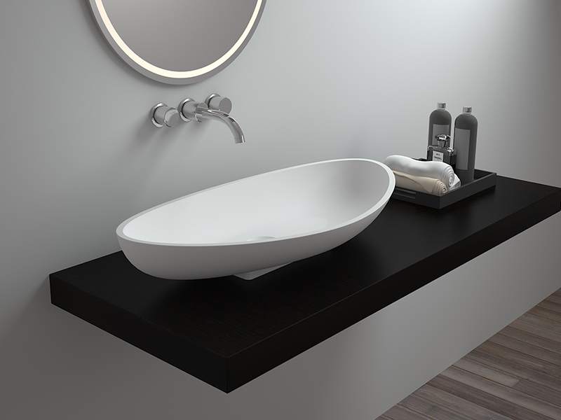 Modern style countertop wash basin bathroom resin stone sink BS-8322