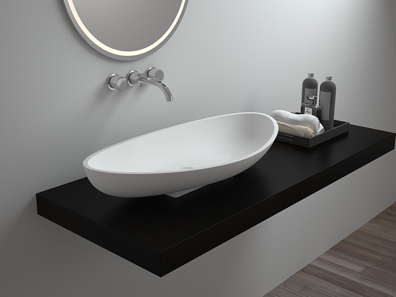 Modern Style Countertop Wash Basin Bathroom Resin Stone Sink