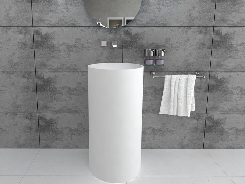 Modern round design freestanding sink bathroom pedestal wash basin BS8514
