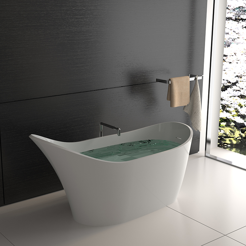 Shoe Shaped stone resin standalone solid surface bathroom freestanding bathtub BS-8605