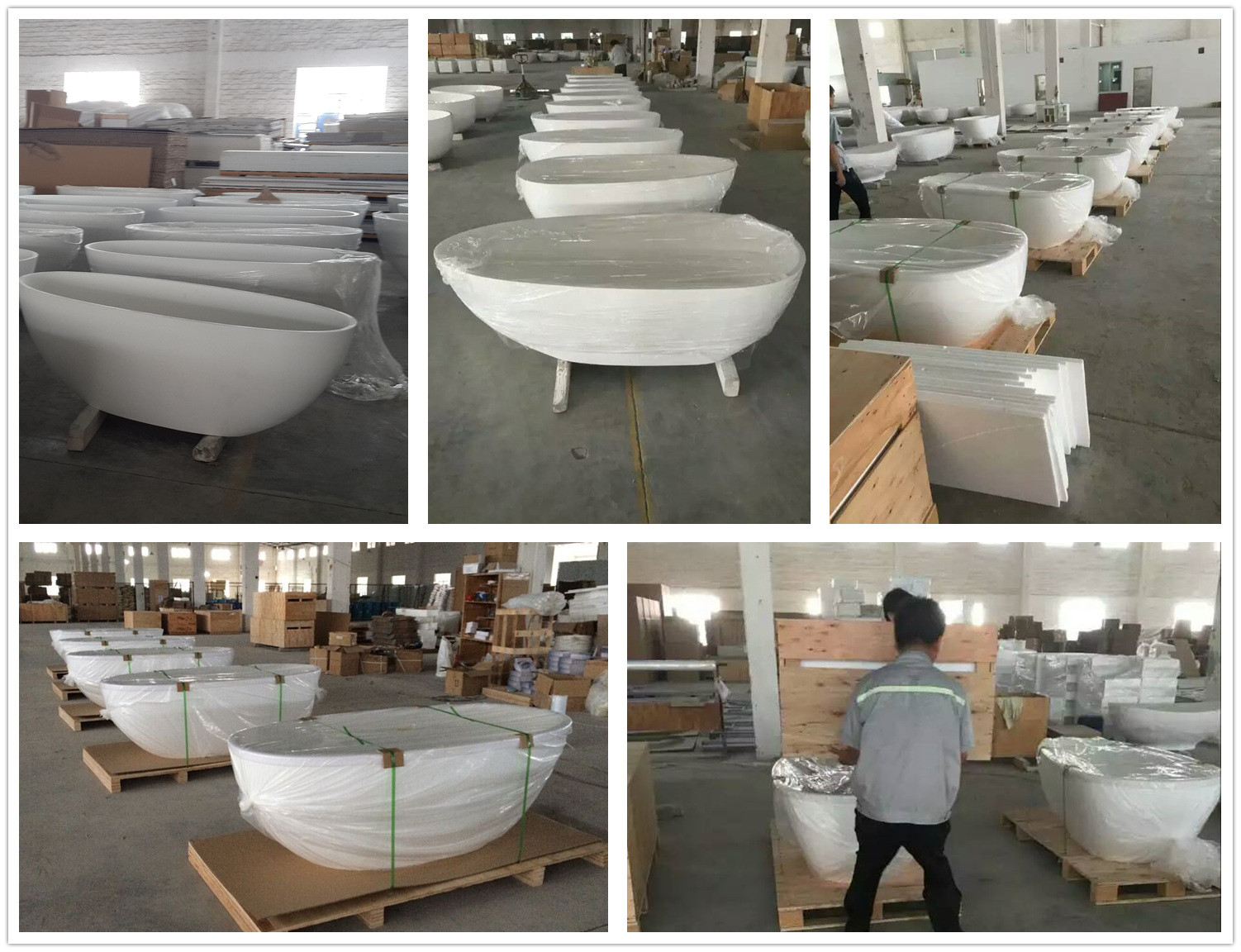 Bellissimo-Stone Cast Resin Oval Shaped Solid Surface Freestanding Bathtub-9