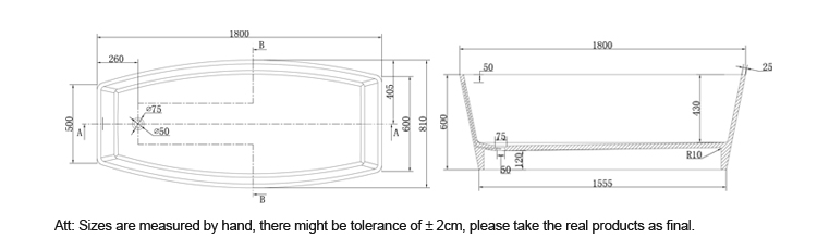 Bellissimo-Curve Edge Shaped Freestanding Solid Surface Composite Resin Stone Bathroom-3
