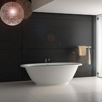 Wide edge common style bathroom Solid surface resin stone bathtub BS-8622