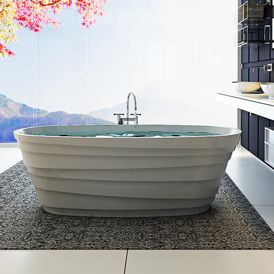 Solid surface resin stone bathtub BS-8631