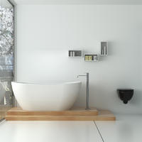 Solid surface resin stone bathtub BS-8633