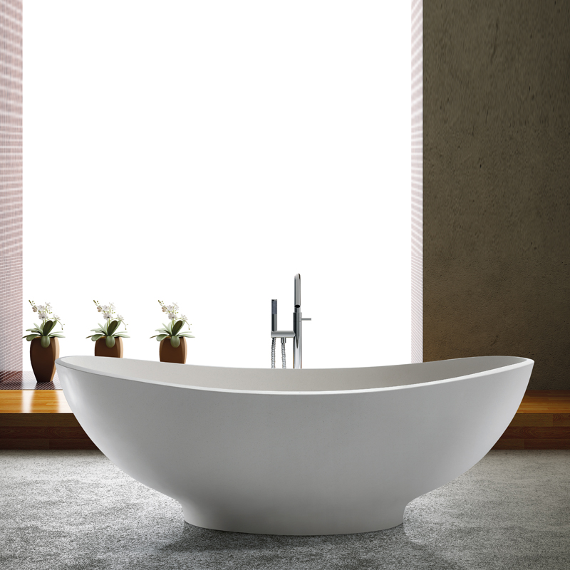 Solid surface resin stone bathtub BS-8637