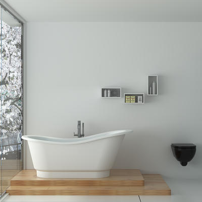 Solid surface resin stone bathtub BS-8645