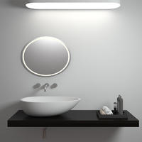 Egg shaped oval bathroom sink Solid surface resin stone counter top basin BS-8304