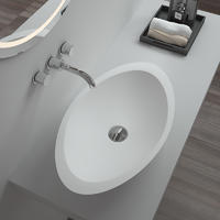 Solid surface resin stone counter top basin BS-8314