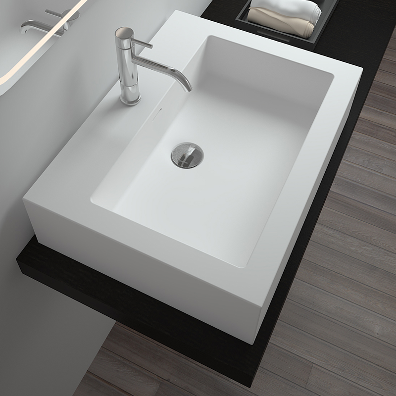 Solid Surface Resin Stone Counter Top Basin Bs 8314