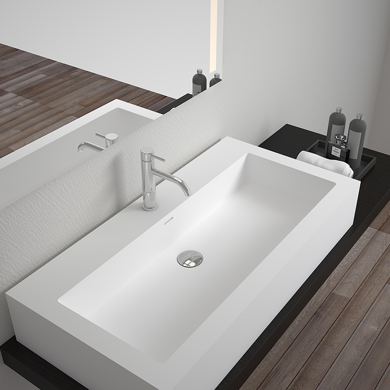 White Solid Surface Countertop Manufacturers Cast For Bathroom